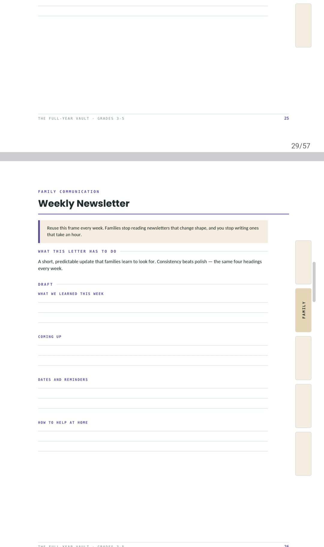 FAMILY — WEEKLY NEWSLETTER