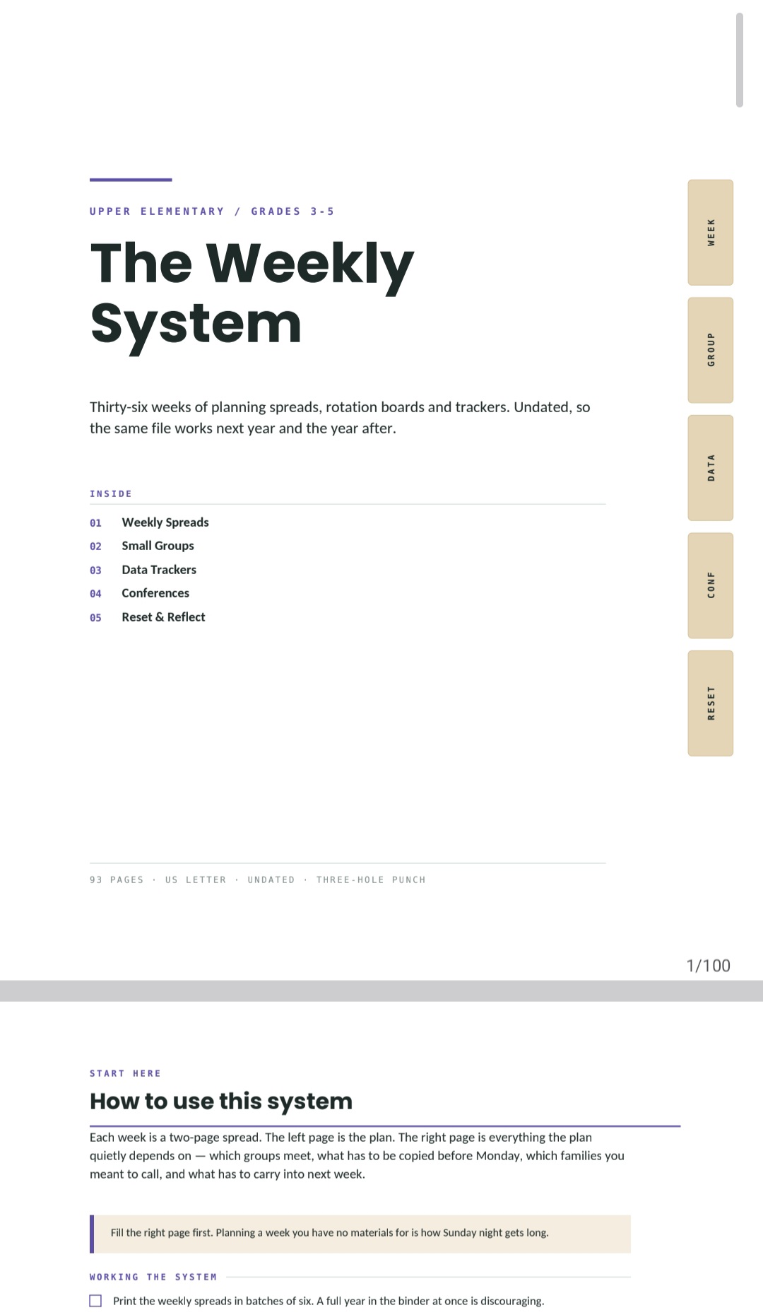 THE WEEKLY SYSTEM — COVER